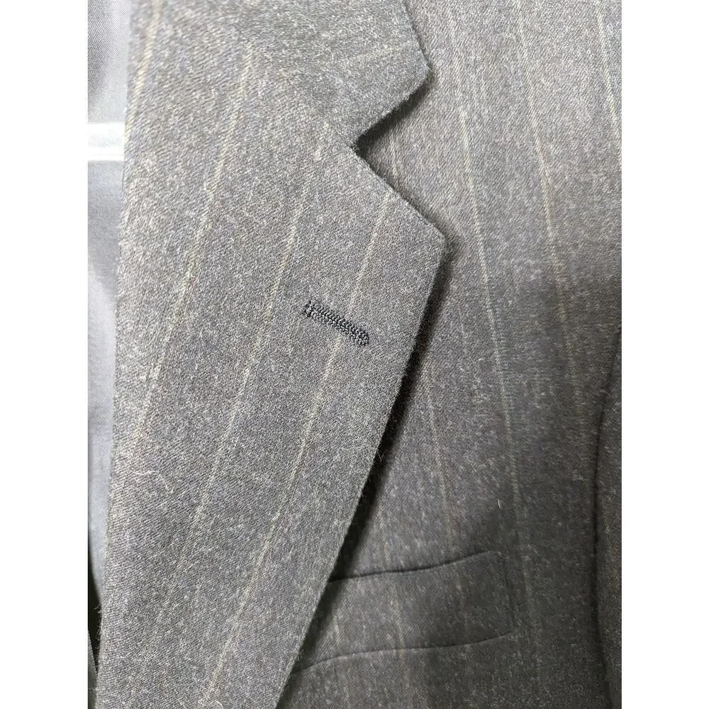 Vintage 80's Polo University Club Ralph Lauren Gray Pinstripe Wool Blazer